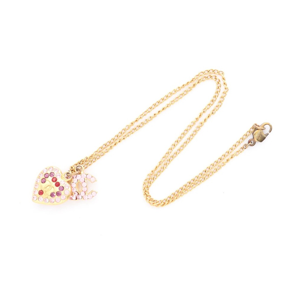 Chanel Coco Mark Pink Rhinestone Necklace - Picture 3 of 6